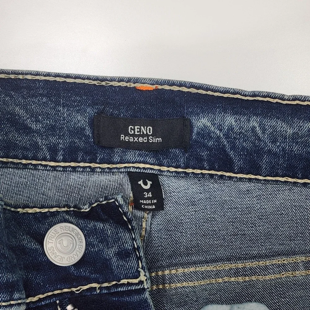 True Religion Geno‎ Men's Jeans Size 34X32 Y2K Streetwear Big Flap NWT